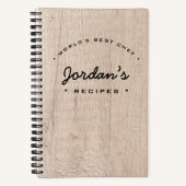 Personalisiertes Rezept-Holzbrett für den besten K Notizblock (Vorderseite)
