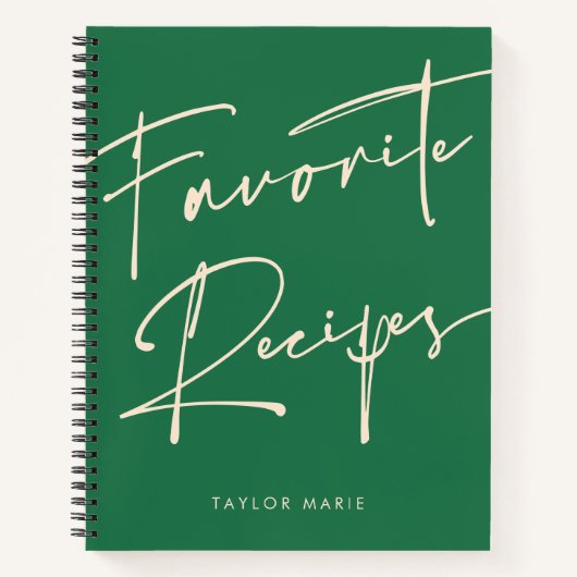 Personalisiertes Rezept Journal Green Notizblock (Vorderseite)