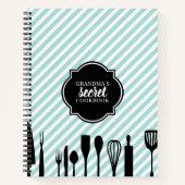 Personalisiertes Rezept-Notebook mit blauer und we Notizblock (Vorderseite)