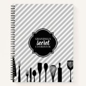 Personalisiertes Rezept-Notebook mit grauer und we Notizblock (Vorderseite)