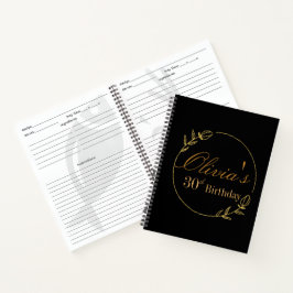 Personalisiertes Rezept Schwarz und Gold Notizblock