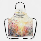 Personalisiertes Rezept Wildblume Keepake Watecolo Schürze (Vorderseite)