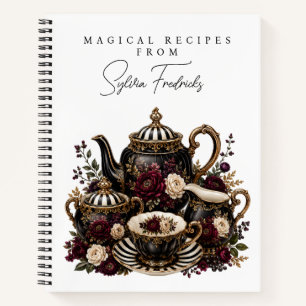 Personalisiertes Rezeptnotizbuch - Gothic-Teeset Notizblock