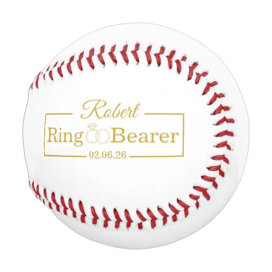 Personalisiertes Ringträger-Baseball-Geschenk für Baseball (Vorne Rechts)
