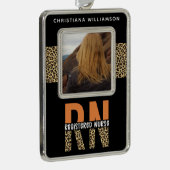 Personalisiertes RN-Foto für Krankenschwestern und Rahmen-Ornament Silber (Rechts)