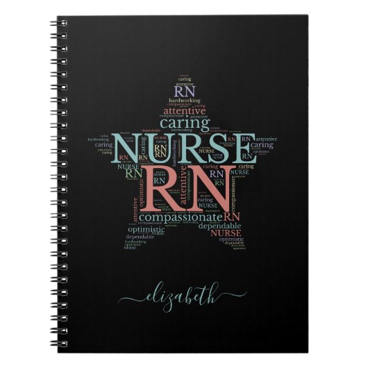 Personalisiertes RN Nurve Star Notebook Notizblock (Vorderseite)