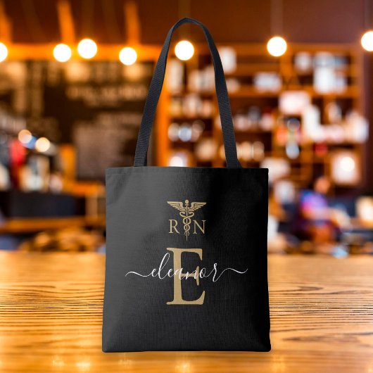 Personalisiertes RN-Registriertes Nurse-Gold-Monog Tasche