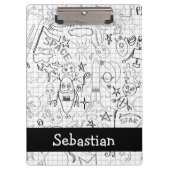 Personalisiertes Roboterschiff und Alien Moon Klemmbrett (Vorderseite)