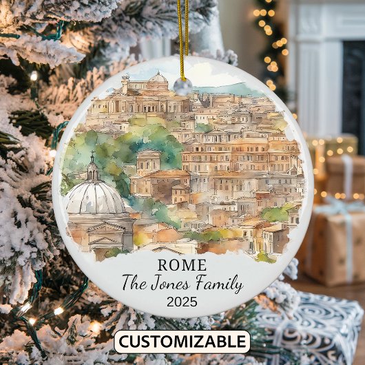 Personalisiertes Rom-Ornament, Italien Geschenk Keramik Ornament