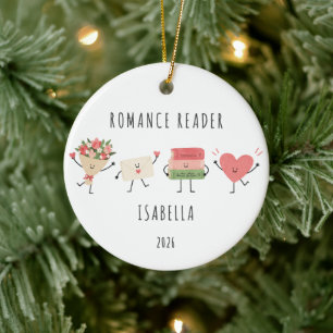 Personalisiertes Romantik-Leser-Ornament Keramik Ornament