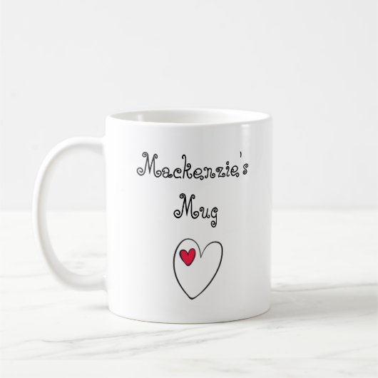 Personalisiertes romantisches Herz Kaffeetasse (Links)