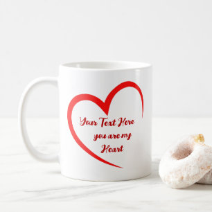 Personalisiertes romantisches Herz Liebe Kaffeetasse