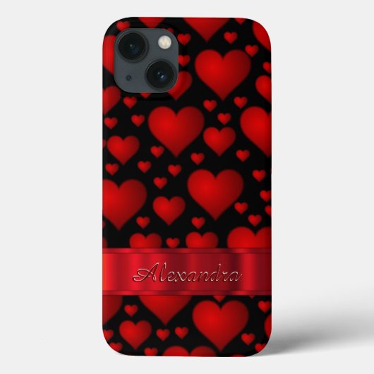 Personalisiertes romantisches Herzmuster Case-Mate iPhone Hülle (Rückseite)