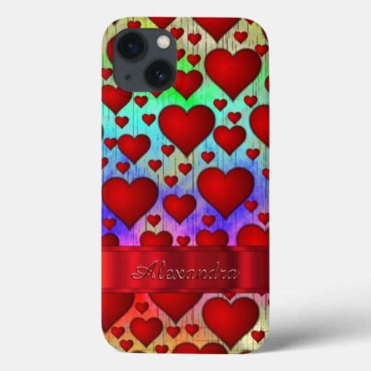 Personalisiertes romantisches Herzmuster Case-Mate iPhone Hülle (Rückseite)