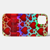 Personalisiertes romantisches Herzmuster Case-Mate iPhone Hülle (Rückseite (Horizontal))