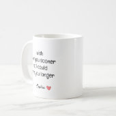 Personalisiertes romantisches Liebeszitat Kaffeetasse (Vorderseite Links)