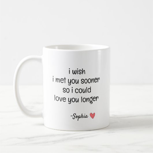 Personalisiertes romantisches Liebeszitat Kaffeetasse (Links)