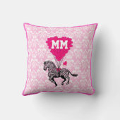 Personalisiertes romantisches rosa Herz Kissen (Rückseite)