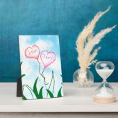 Personalisiertes romantisches Schild Herzballons a Fotoplatte (Seite)
