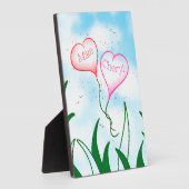Personalisiertes romantisches Schild Herzballons a Fotoplatte (Seite)