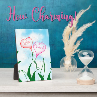Personalisiertes romantisches Schild Herzballons a Fotoplatte