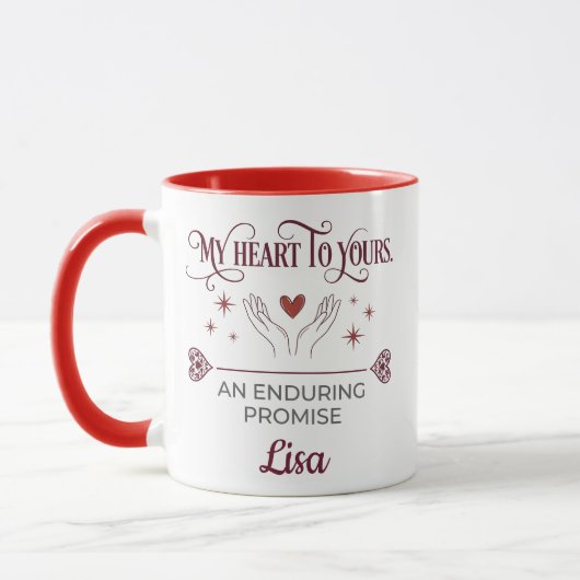 Personalisiertes romantisches Versprechen Benutzer Tasse (Links)