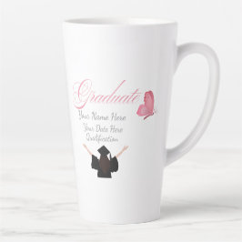 Personalisiertes rosa Abschlussgeschenk, individue Milchtasse