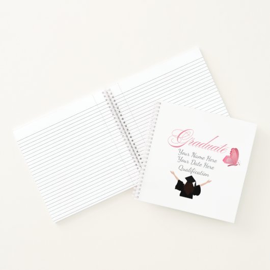 Personalisiertes rosa Abschlussgeschenk, individue Notizblock (Innenseite)