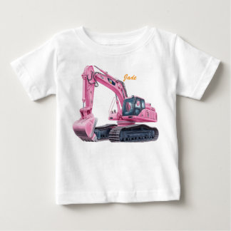 Personalisiertes Rosa Bagger-Kinder-T-Shirt Baby T-shirt