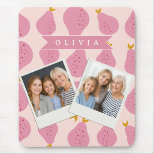 Personalisiertes Rosa Birnen Muster Süßes Mädchenh Mousepad