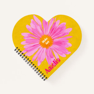 Personalisiertes rosa Blume-MalNotebook Notizblock
