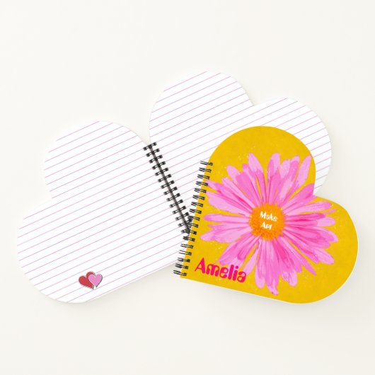 Personalisiertes rosa Blume-MalNotebook Notizblock (Innenseite)