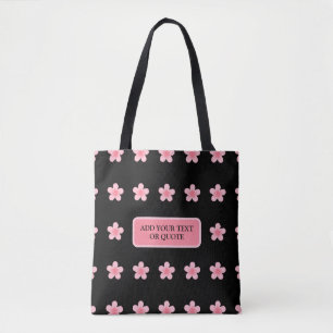 Personalisiertes rosa Blume Muster Kreuzbeutel Tasche