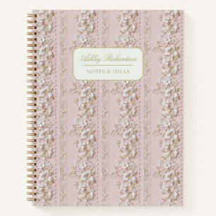 Personalisiertes rosa Blumen-Notizbuch Notizblock