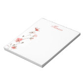 Personalisiertes rosa Blumen Notizbuch Notizblock (Rotiert)