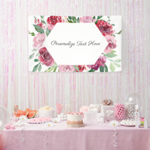 Personalisiertes rosa Blumenbanner  Banner