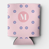 Personalisiertes Rosa Böser Blick Muster Monogramm Dosenkühler (Vorderseite)