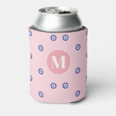 Personalisiertes Rosa Böser Blick Muster Monogramm Dosenkühler (Kanne Rückseite)