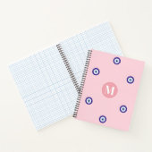 Personalisiertes Rosa Böser Blick Muster Monogramm Notizblock (Innenseite)