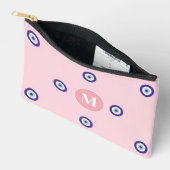 Personalisiertes Rosa Böser Blick Muster Monogramm Zubehörtasche (Offen)