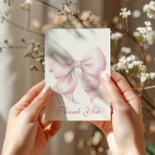 Personalisiertes rosa Bow-Brautparty Dankeskarte