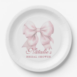 Personalisiertes rosa Bow-Brautparty Extravagant Pappteller