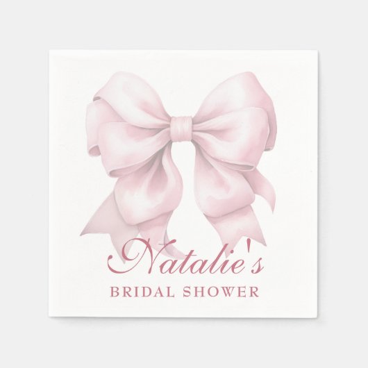Personalisiertes rosa Bow-Brautparty Extravagant Serviette (Vorderseite)