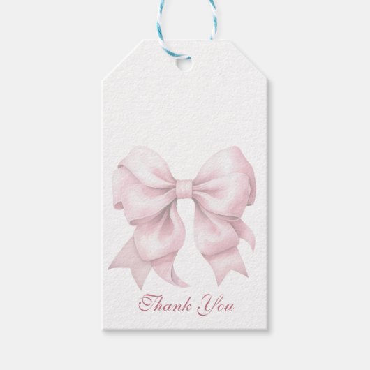 Personalisiertes rosa Bow-Brautparty Geschenkanhänger (Vorderseite)