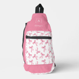 Personalisiertes rosa Bow Muster Crossbody Bag
