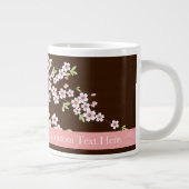 Personalisiertes Rosa/Brauner Dogwood Blossom Jumbo-Tasse (Rechts)