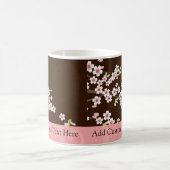 Personalisiertes Rosa/Brauner Dogwood Blossom Kaffeetasse (Mittel)