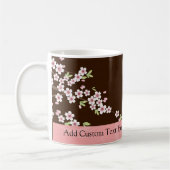 Personalisiertes Rosa/Brauner Dogwood Blossom Kaffeetasse (Links)