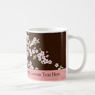 Personalisiertes Rosa/Brauner Dogwood Blossom Kaffeetasse