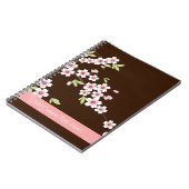 Personalisiertes Rosa/Brauner Dogwood Blossom Notizblock (Linke Seite)